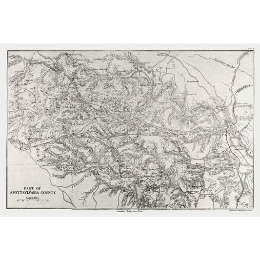 Historic County Map - Spotsylvania County Virginia - Stanford 1860 - 34.50 x 23 - Vintage Wall Art