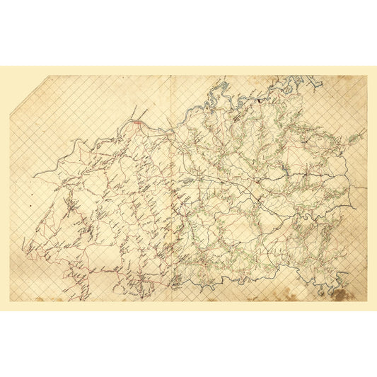 Historic County Map - Spotsylvania County Virginia - 1860 - 35.34 x 23 - Vintage Wall Art