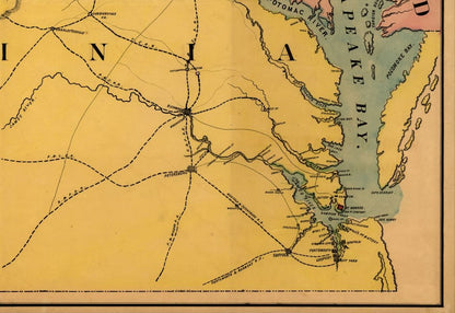 Historical Civil War Map - Virginia Maryland - Bufford 1861 - 33.41 x 23 - Vintage Wall Art