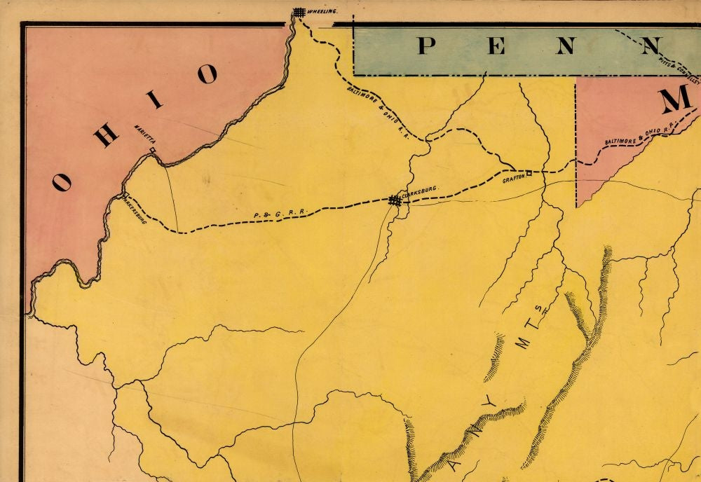 Historical Civil War Map - Virginia Maryland - Bufford 1861 - 33.41 x 23 - Vintage Wall Art
