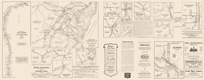 Historic State Map - Virginia - 1912 - 58.16 x 23 - Vintage Wall Art