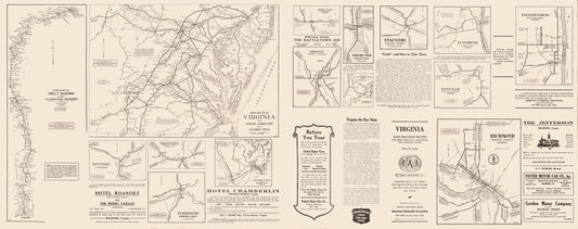 Historic State Map - Virginia - 1912 - 58.16 x 23 - Vintage Wall Art