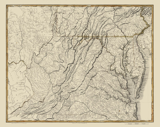Historic State Map - Virginia - Flowman 1814 - 29.04 x 23 - Vintage Wall Art