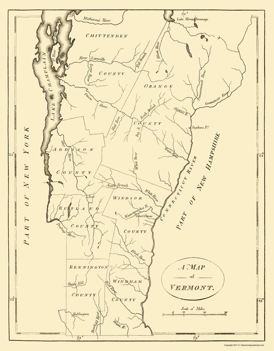 Historic State Map - Vermont - Stockdale 1794 - 23 x 29.49 - Vintage Wall Art