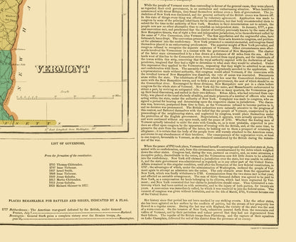 Historic State Map - Vermont - Carey and Lea 1822 - 23 x 28.12 - Vintage Wall Art