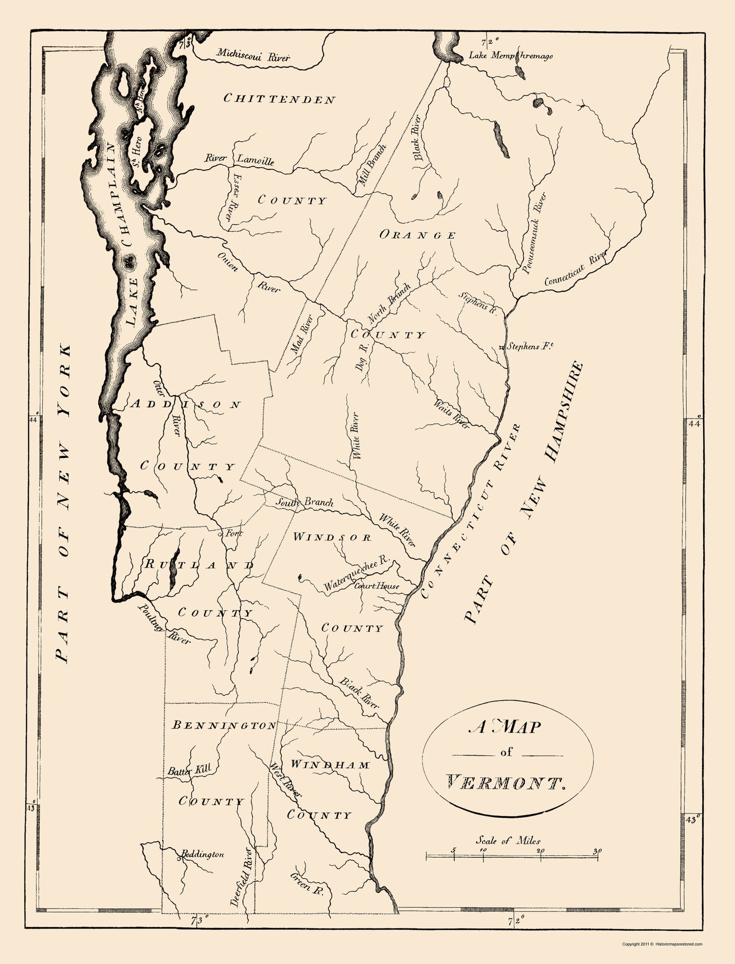 Historic State Map - Vermont - Morse 1794 - 23 x 30.18 - Vintage Wall Art