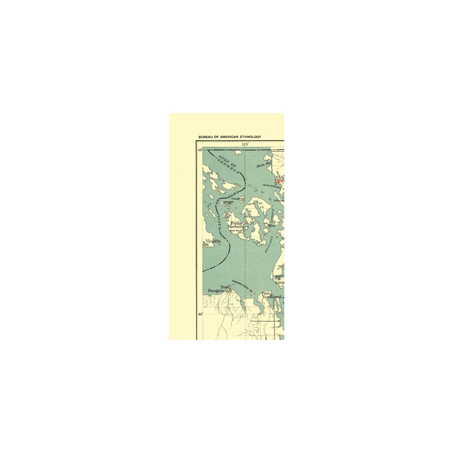 Historic State Map - Washington Admiralty Inlet - Hoen 1896 - 23 x 45.15 - Vintage Wall Art