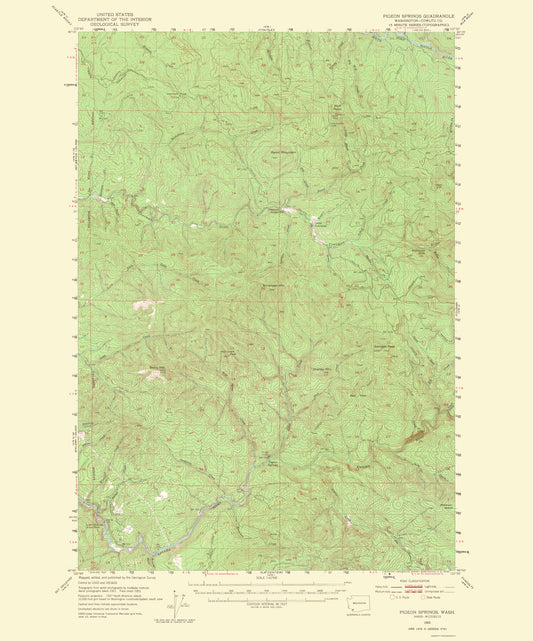 Topographical Map - Pigeon Springs Washington Quad - USGS 1965 - 23 x 27.66 - Vintage Wall Art