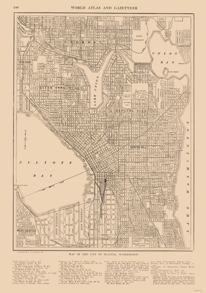 Historic City Map - Seattle Washington - Reynold 1921 - 23 x 32.60 - Vintage Wall Art