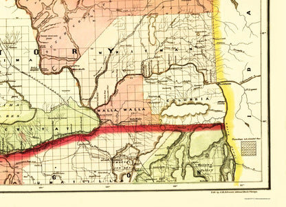 Historic State Map - Washington Territory - Askevold 1878 - 23 x 31.77 - Vintage Wall Art