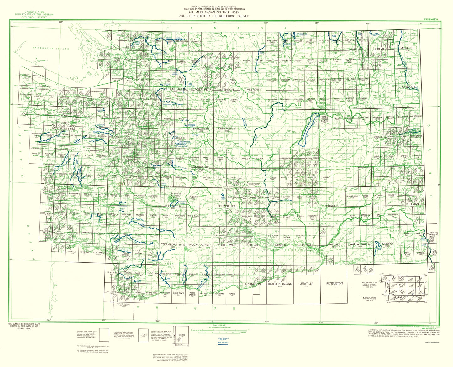 Topographical Map - Washington Washington Quad - USGS 1965 - 23 x 28.38 - Vintage Wall Art