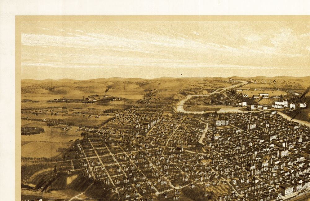 Historic Panoramic View - Chippewa Wisconsin - Wellge 1907 - 35.35 x 23 - Vintage Wall Art
