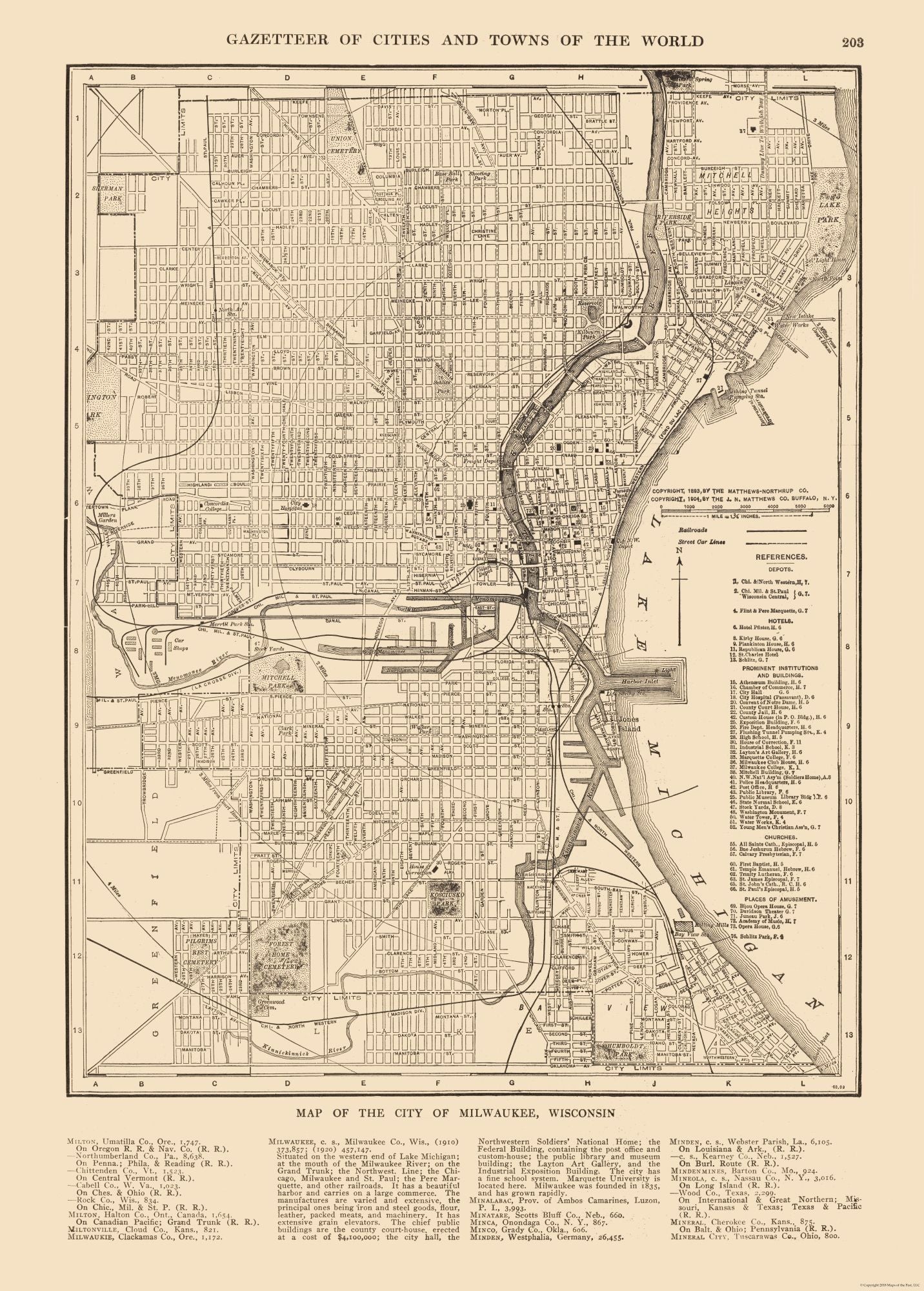 Historic City Map - Milwaukee Wisconsin - Reynold 1921 - 23 x 32.12 ...