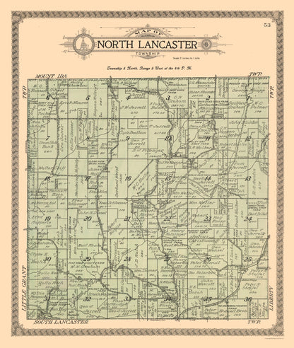 Historic City Map - North Lancaster Wisconsin - Ogle 1918 23 x 27.21 - Vintage Wall Art