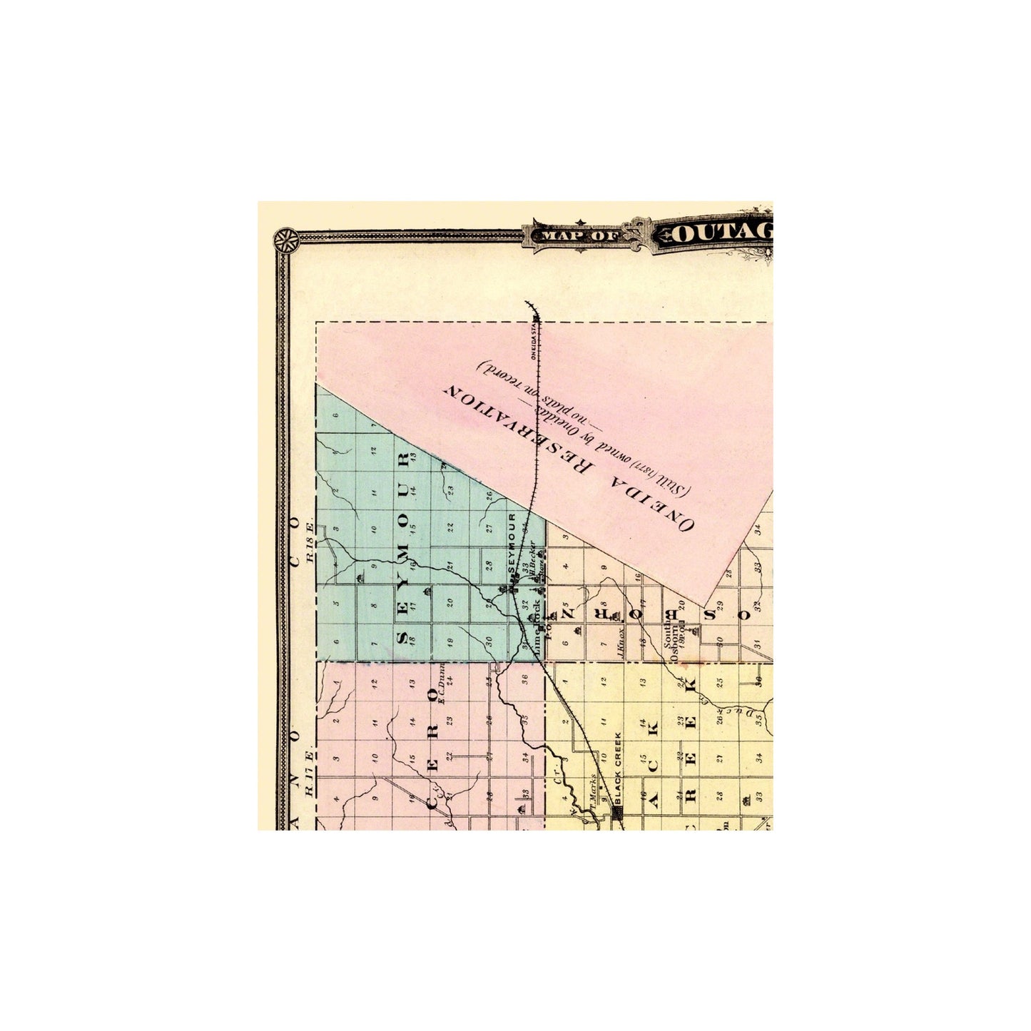 Historic County Map - Outagamie County Wisconsin - Snyder 1878 - 23 x 28.06 - Vintage Wall Art