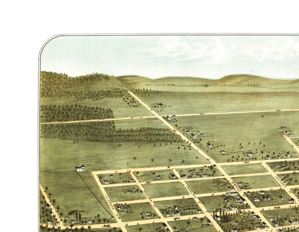 Historic Panoramic View - Sauk City Wisconsin - Ruger 1870 - 29.63 x 23 - Vintage Wall Art