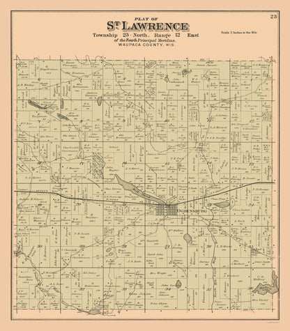 Historic City Map - St Lawrence Wisconsin - 1912 - 23 x 26.27 - Vintage Wall Art