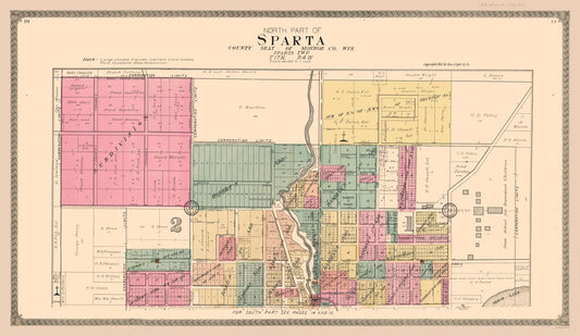 Historic City Map - Sparta Wisconsin - Ogle 1915 - 39.71 x 23 - Vintage Wall Art