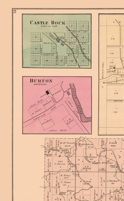 Historic City Map - Waterloo Wisconsin - Foote 1877 - 23 x 37.17 - Vintage Wall Art