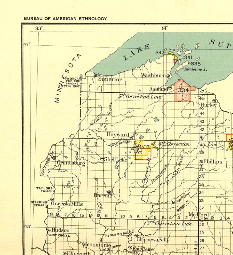 Historic State Map - Wisconsin - Hoen 1896 - 23 x 25.13 - Vintage Wall Art