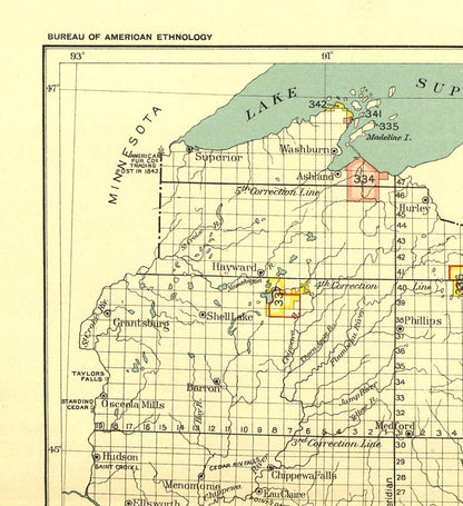 Historic State Map - Wisconsin - Hoen 1896 - 23 x 25.13 - Vintage Wall Art