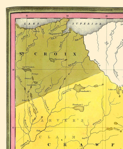 Historic State Map - Wisconsin Territory - Mitchell 1846 - 23 x 28 - Vintage Wall Art