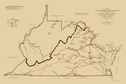 Historic State Map - West Virginia Virginia Defendant Exhibit 14 - Anderson 1914 - 23 x 34 - Vintage Wall Art