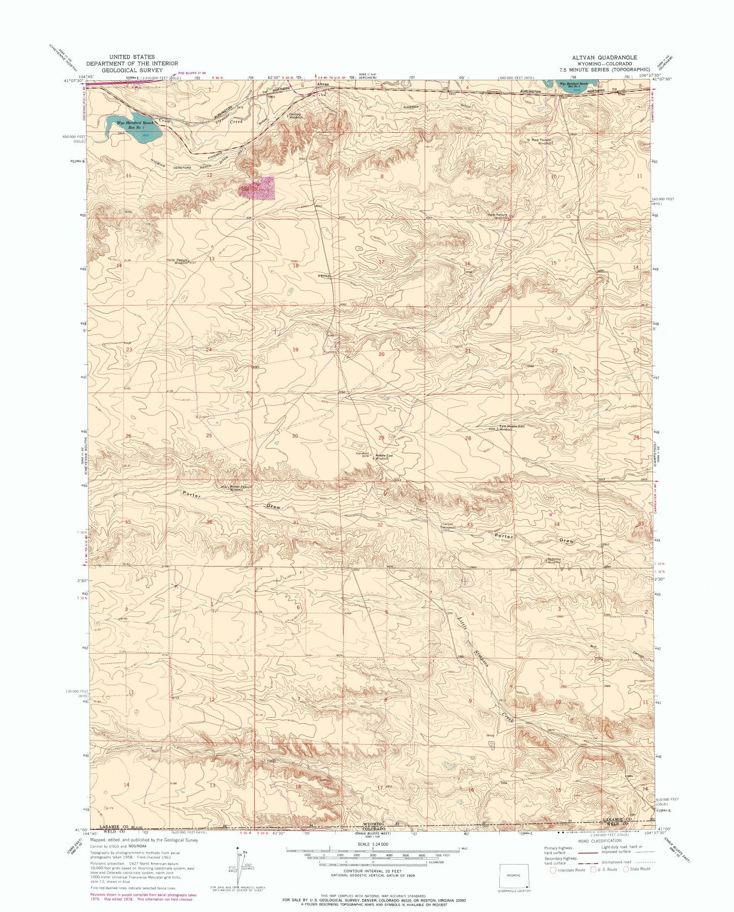 Topographical Map - Altvan Wyoming Quad - USGS 1963 - 23 x 28.56 - Vintage Wall Art