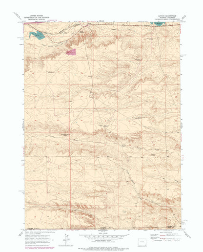 Topographical Map - Altvan Wyoming Quad - USGS 1963 - 23 x 28.56 - Vintage Wall Art