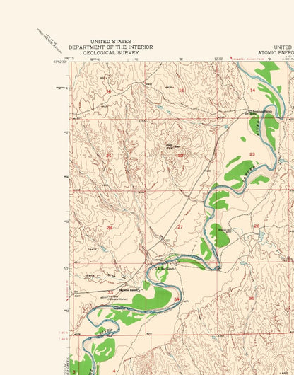 Topographical Map - Fort Reno Wyoming Quad - USGS 1953 - 23 x 29.30 - Vintage Wall Art