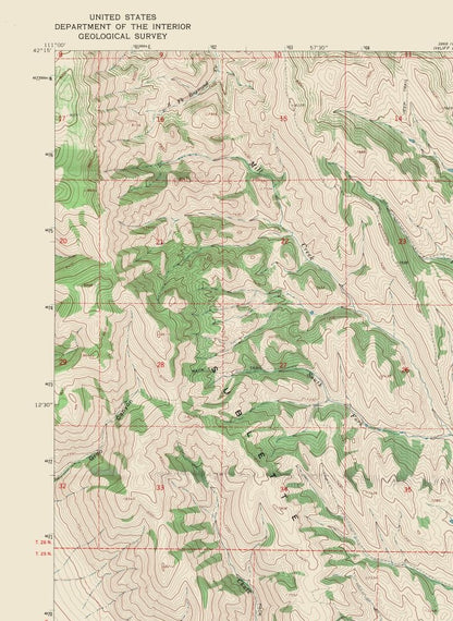 Topographical Map - Marse Wyoming Quad - USGS 1967 - 23 x 31.50 - Vintage Wall Art