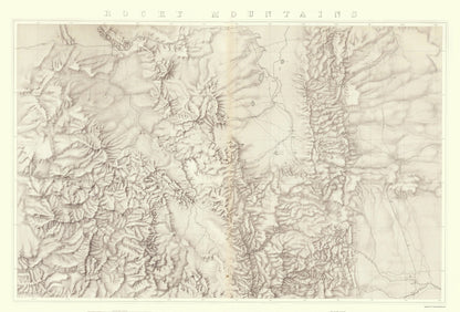 Topographical Map - Rocky Mountains Wyoming - Bien 1876 - 23 x 33.87 - Vintage Wall Art