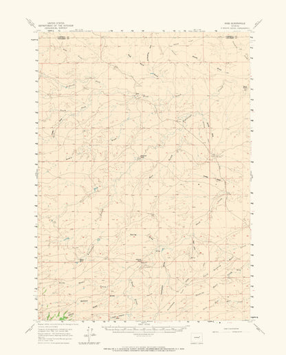 Topographical Map - Ross Wyoming Quad - USGS 1960 - 23 x 28.55 - Vintage Wall Art