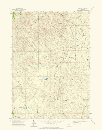 Topographical Map - North East Rozet Wyoming Quad - USGS 1971 - 23 x 29.42 - Vintage Wall Art