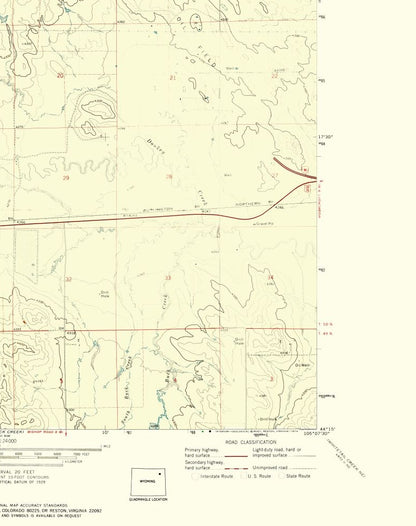 Topographical Map - Rozet Wyoming Quad - USGS 1971 - 23 x 29.06 - Vintage Wall Art