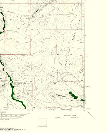 Topographical Map - T L Ranch Wyoming Quad - USGS 1958 - 23 x 28.43 - Vintage Wall Art