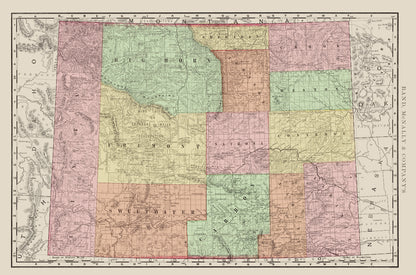 Historic State Map - Wyoming - Rand McNally 1903 - 23 x 34.74 - Vintage Wall Art