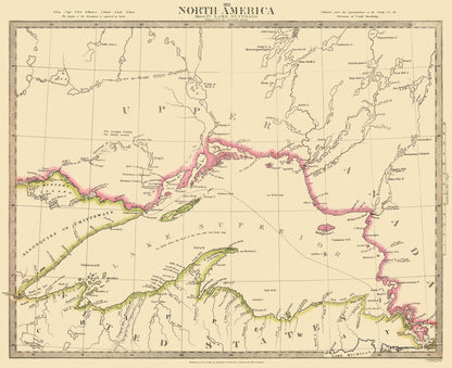 Historic Nautical Map - Lake Superior Michigan - Baldwin 1832 - 28.25 x 23 - Vintage Wall Art